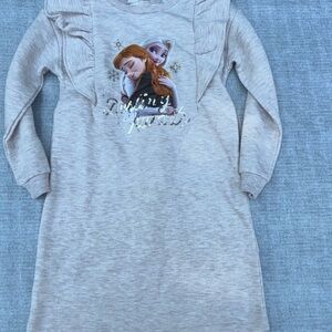 H&M Cream Long Sleeve Kids dress with Character Design size 6/7